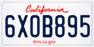 CA license plate 6XOB895