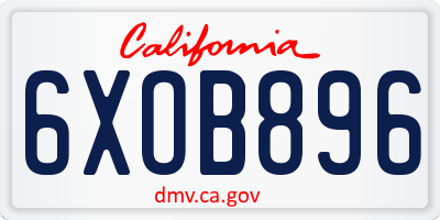 CA license plate 6XOB896