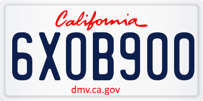 CA license plate 6XOB900