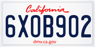 CA license plate 6XOB902