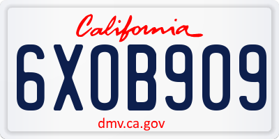 CA license plate 6XOB909