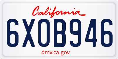 CA license plate 6XOB946
