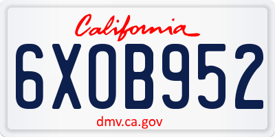 CA license plate 6XOB952