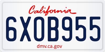 CA license plate 6XOB955