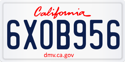 CA license plate 6XOB956