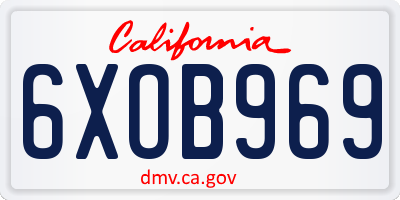CA license plate 6XOB969