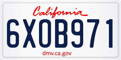 CA license plate 6XOB971