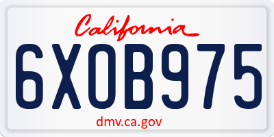 CA license plate 6XOB975