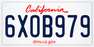 CA license plate 6XOB979