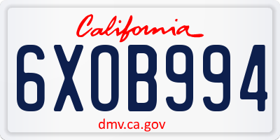 CA license plate 6XOB994