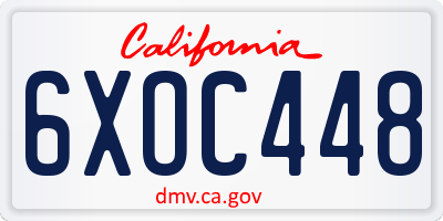 CA license plate 6XOC448