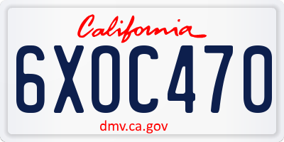 CA license plate 6XOC470