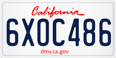 CA license plate 6XOC486