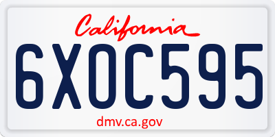 CA license plate 6XOC595