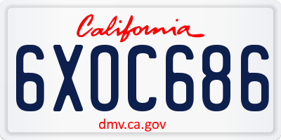 CA license plate 6XOC686