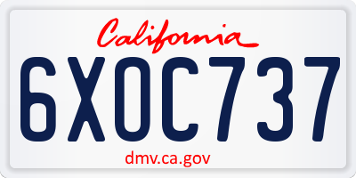 CA license plate 6XOC737