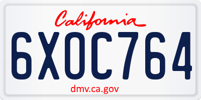 CA license plate 6XOC764