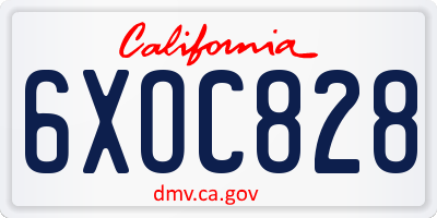 CA license plate 6XOC828