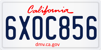 CA license plate 6XOC856