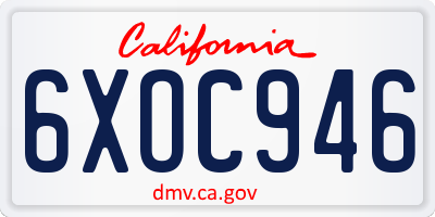 CA license plate 6XOC946