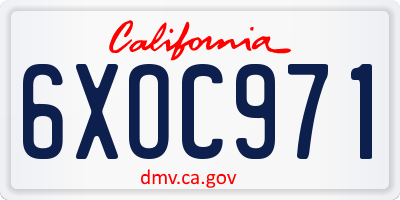 CA license plate 6XOC971