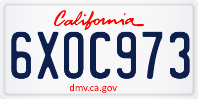 CA license plate 6XOC973