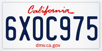 CA license plate 6XOC975