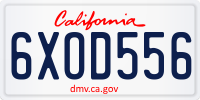 CA license plate 6XOD556