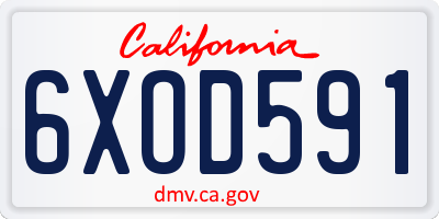 CA license plate 6XOD591