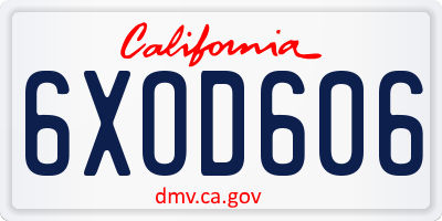 CA license plate 6XOD606