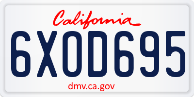 CA license plate 6XOD695