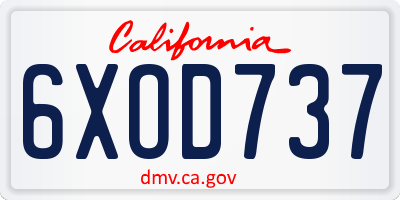 CA license plate 6XOD737
