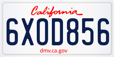 CA license plate 6XOD856