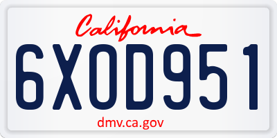 CA license plate 6XOD951
