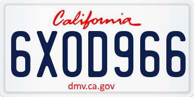 CA license plate 6XOD966