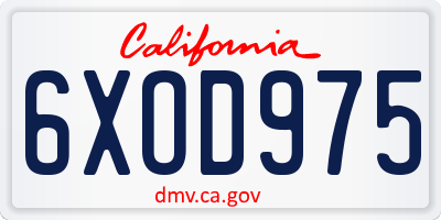 CA license plate 6XOD975