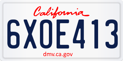 CA license plate 6XOE413