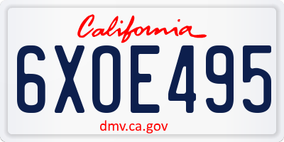 CA license plate 6XOE495