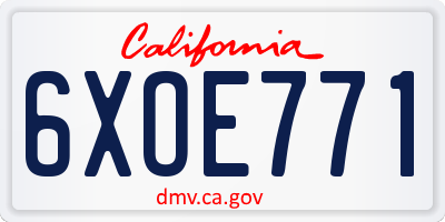 CA license plate 6XOE771