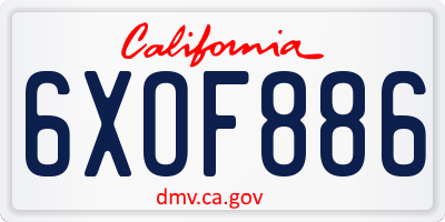CA license plate 6XOF886