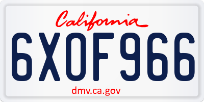 CA license plate 6XOF966