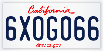 CA license plate 6XOG066
