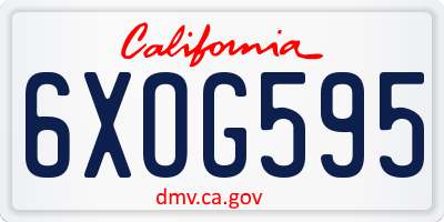CA license plate 6XOG595