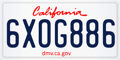 CA license plate 6XOG886