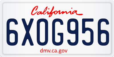 CA license plate 6XOG956