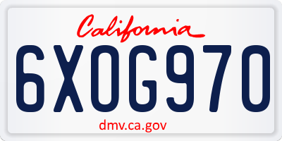 CA license plate 6XOG970