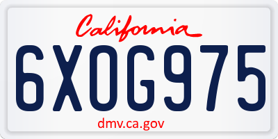 CA license plate 6XOG975