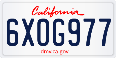 CA license plate 6XOG977
