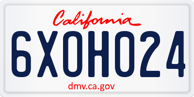 CA license plate 6XOH024