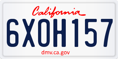 CA license plate 6XOH157